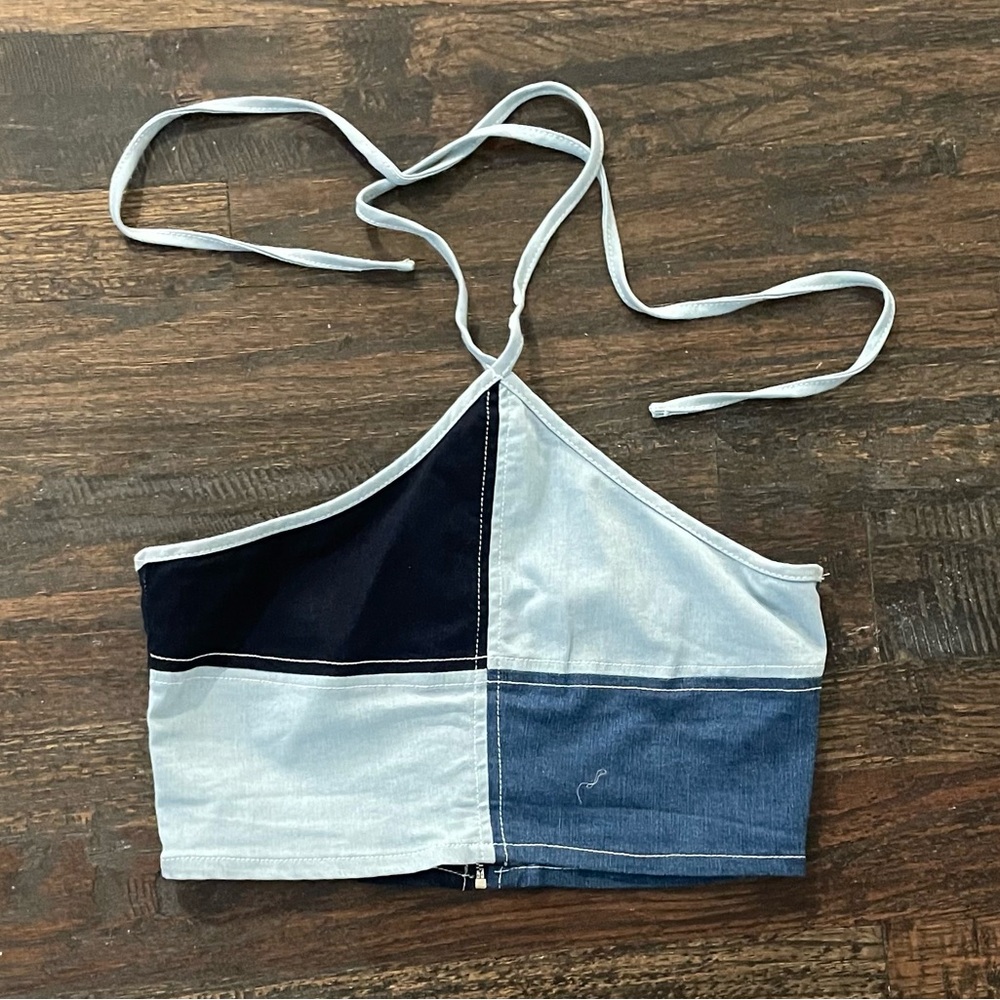Denim crop top (M)
